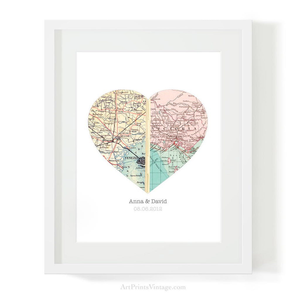 Valentine's Day gift idea with custom map art