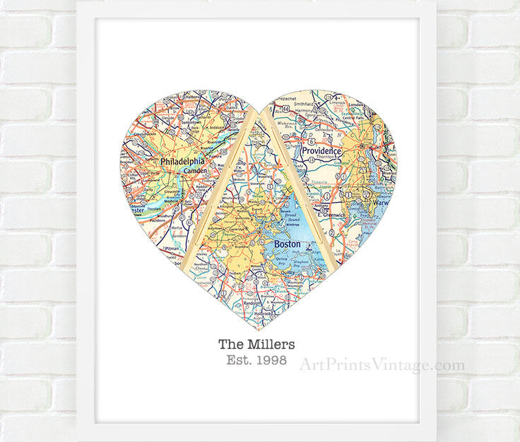 Meaningful Mother's Day Gift Ideas with Custom, Heart Map Wall Art
