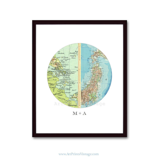 Personalized map wedding gift