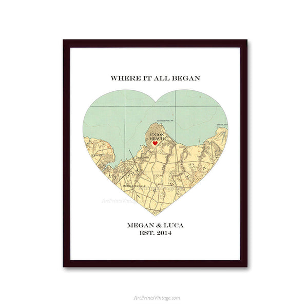 Personalized map wedding gift